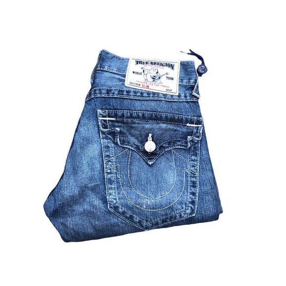 TRUE Religion Jeans Size 29 SLIM Blue - Picture 5 of 7